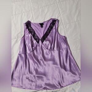 Lane Bryant Satin Purple Black Chemise